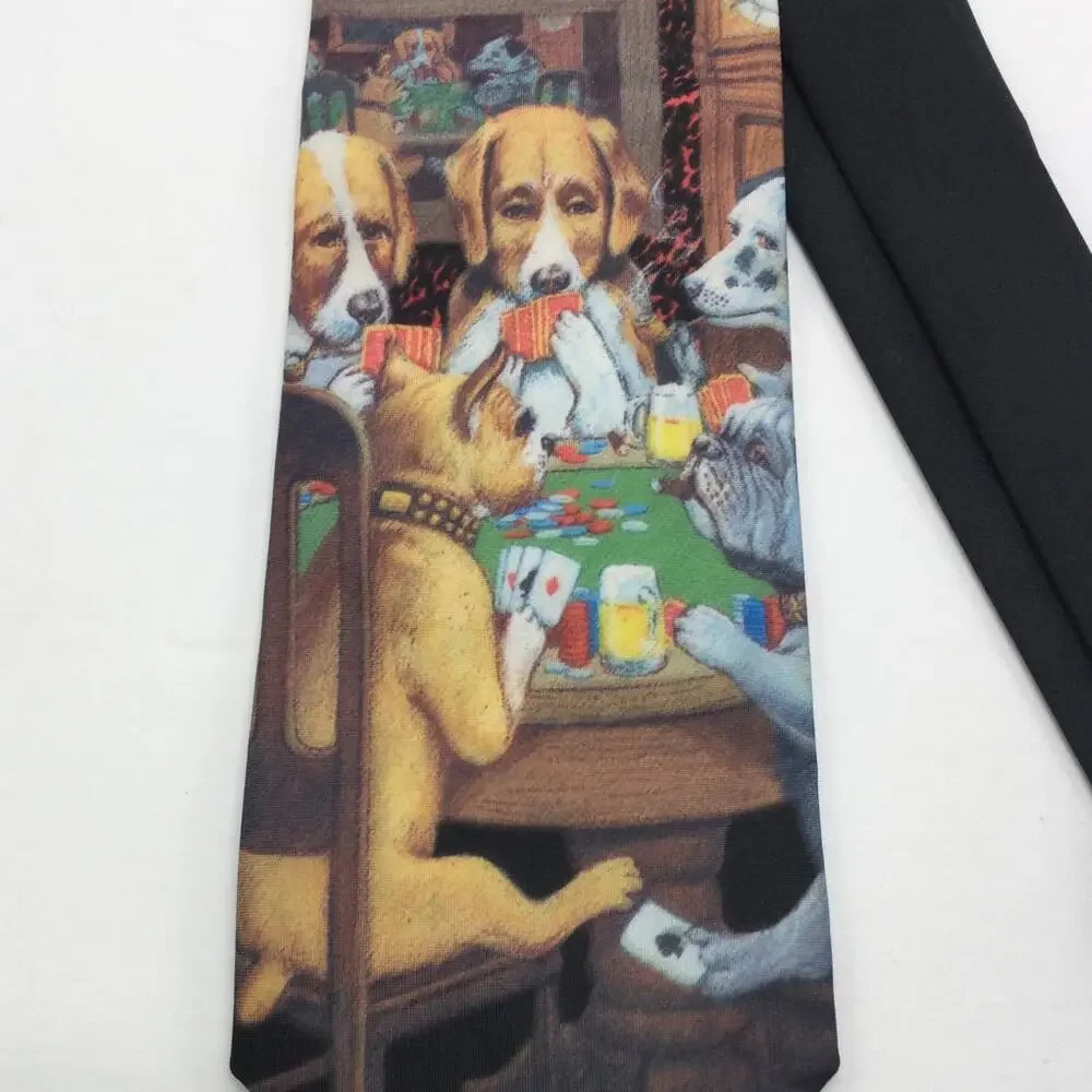 Ralph Marlin Dogs Playing Poker Vintage Collectors NeckTie
